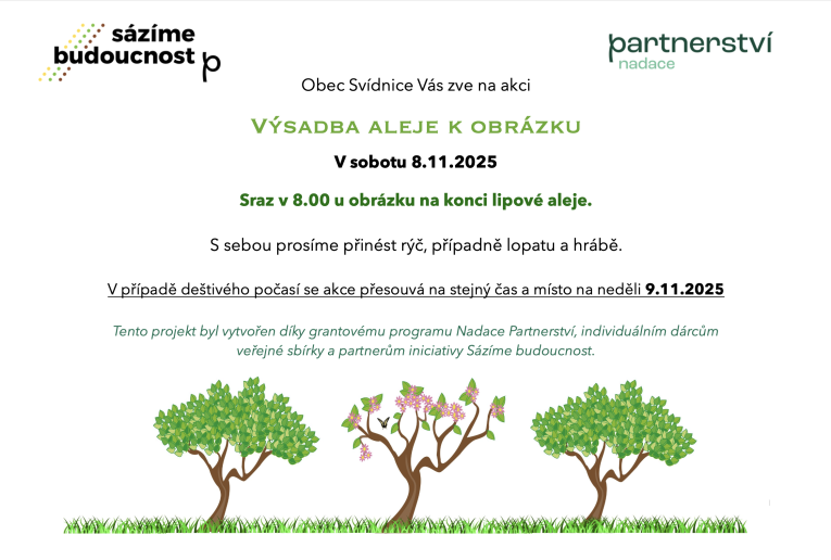 Leták - sázení ovocné aleje